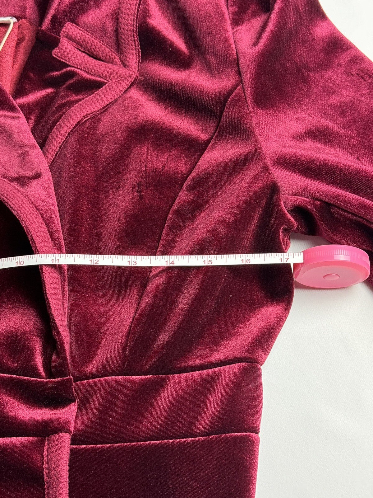 Omoone Women's Velour Long Trench Coat Long Sleeve Size S Wine Red.    (58)