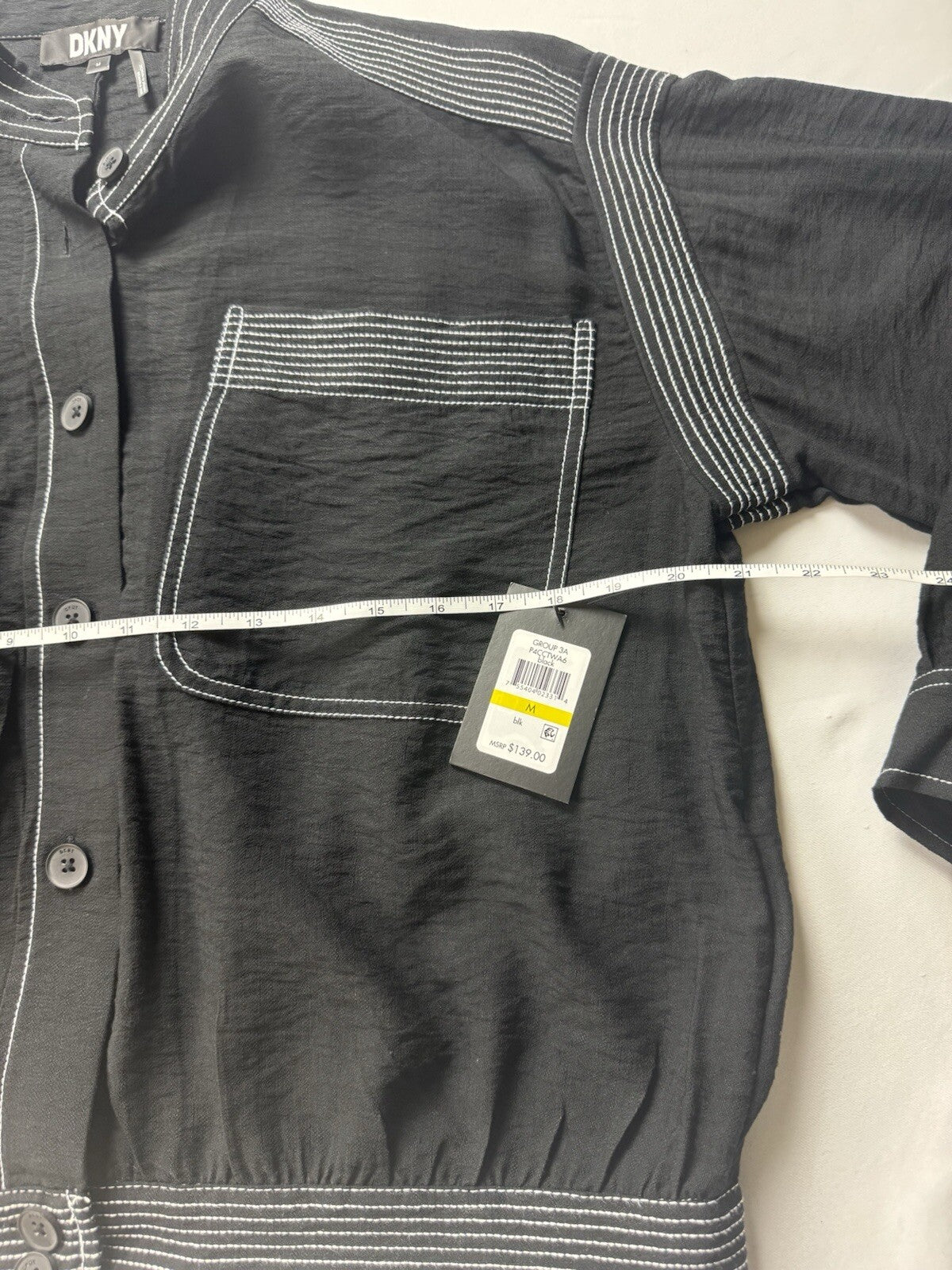 $139 DKNY Women's Contrast Stitch Banded Jacket Size M  (B.143)