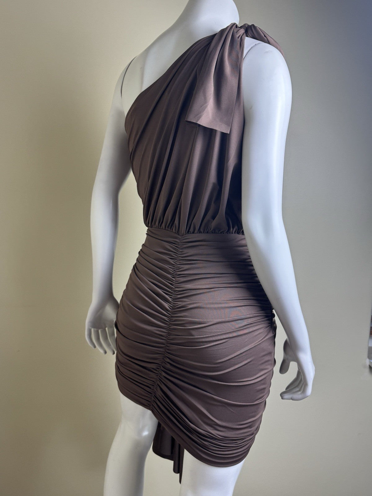 Luxxel Women’s Blouson Brown Dress Sz S.  (B.154)