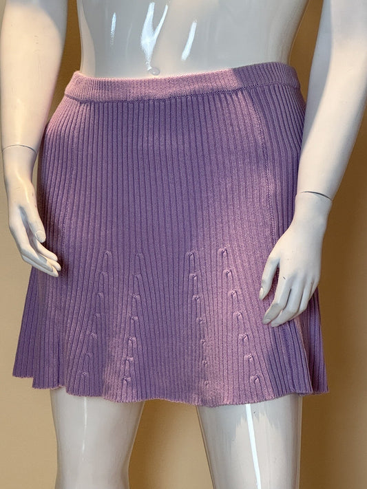 Circus NY Knit Silhouette Skirt Sz XL Lavender A-Line Elastic Waistband (60)