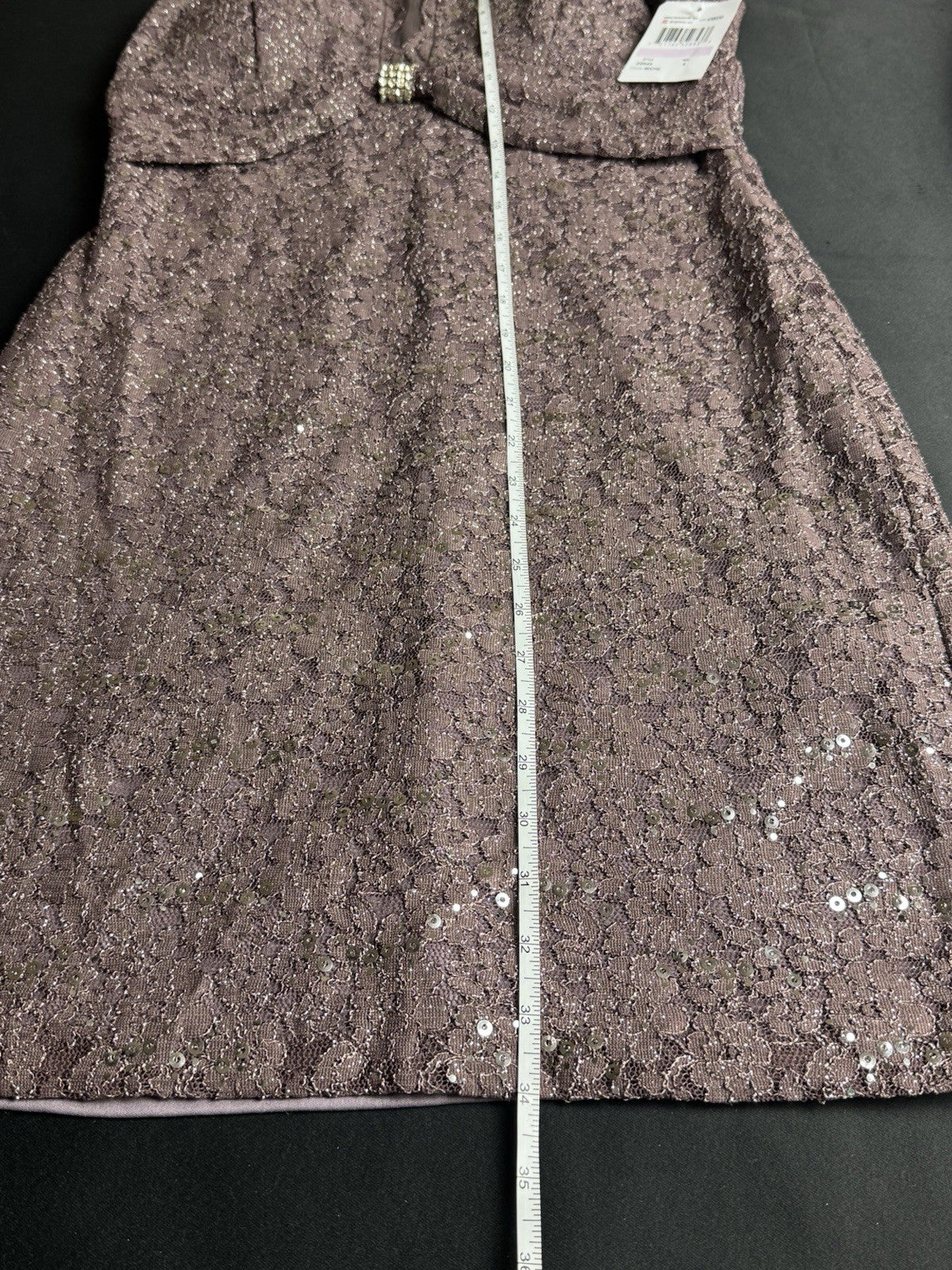 NW Nightway Women's Sequined Lace Cocktail Dress Sz 6     (B.96)