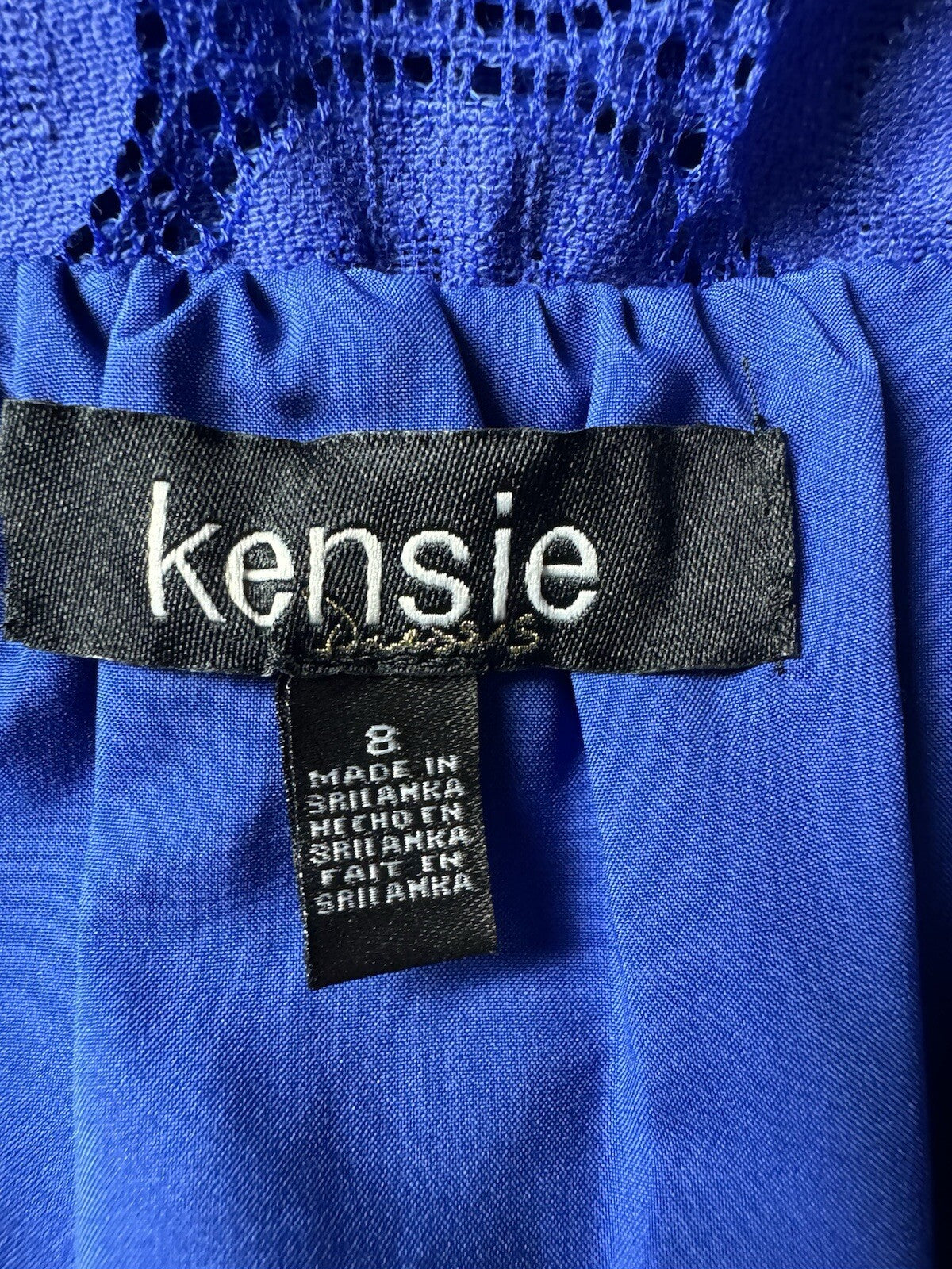 Kensie Women’s Blue Crochet Long Maxi Dress Sz 8. (B.97)