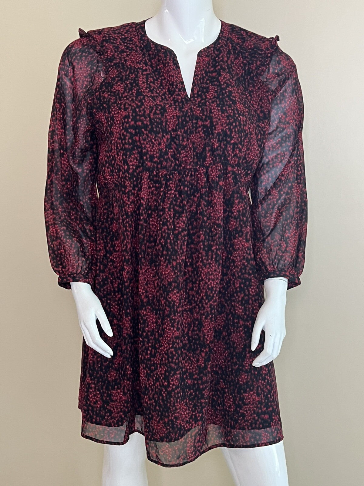 Beach Lunch Lounge Women’s Dress Size S Black Red Pattern (3)