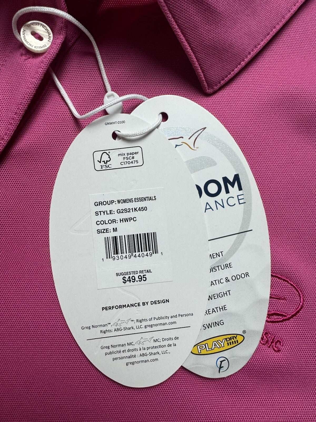 Greg Norman Women's Golf Polo Shirt Sz M (B.141)