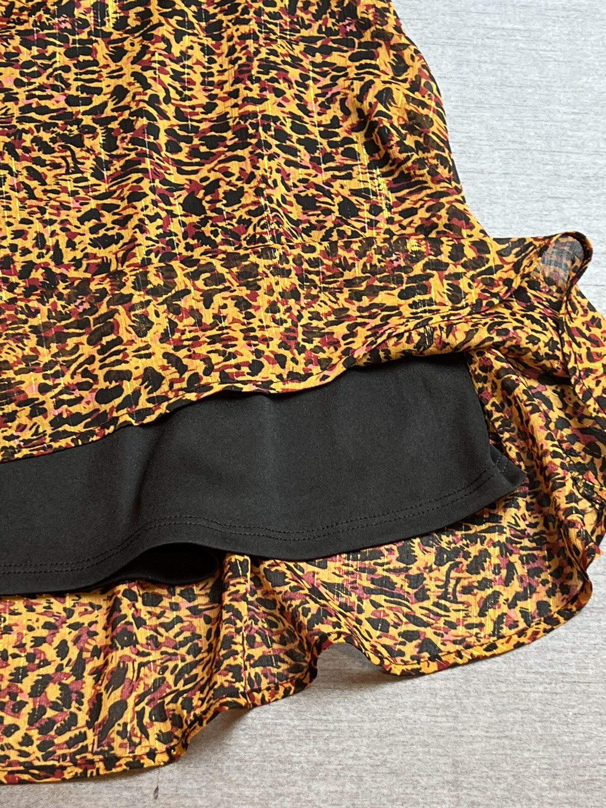 Status by Chenault Women’s Flared Skirt Cheetah Sz M