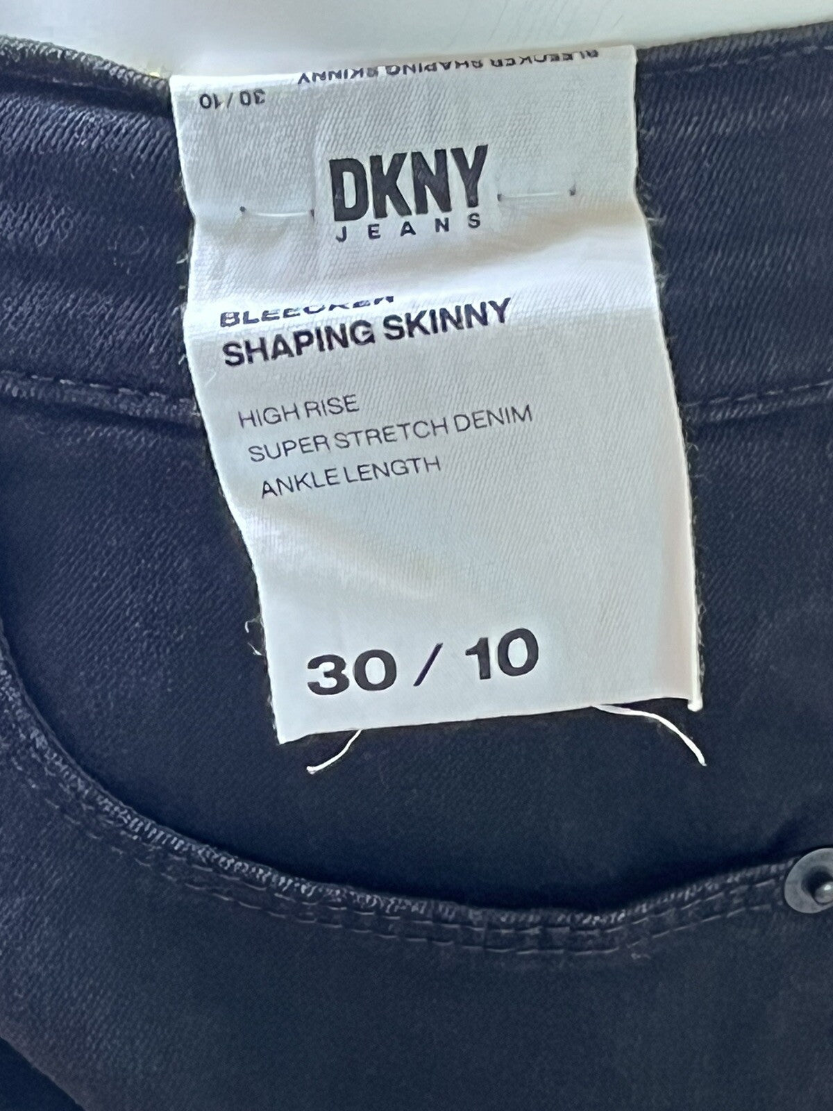 $79 DKNY Women's SIZE 30/10 Hi Rise Black Pants Stretch