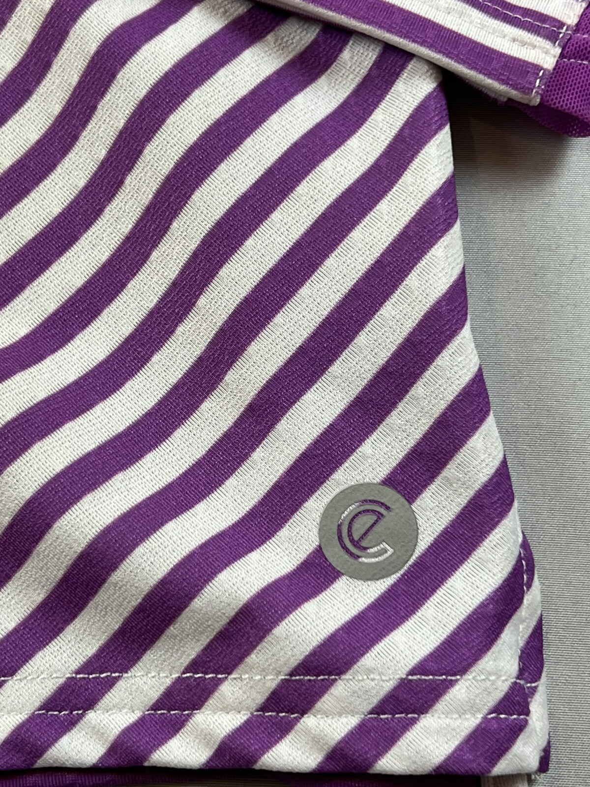 Bette & Court Women’s Golf Sweatshirt Sz M Purple White Stripes Long Sleeve