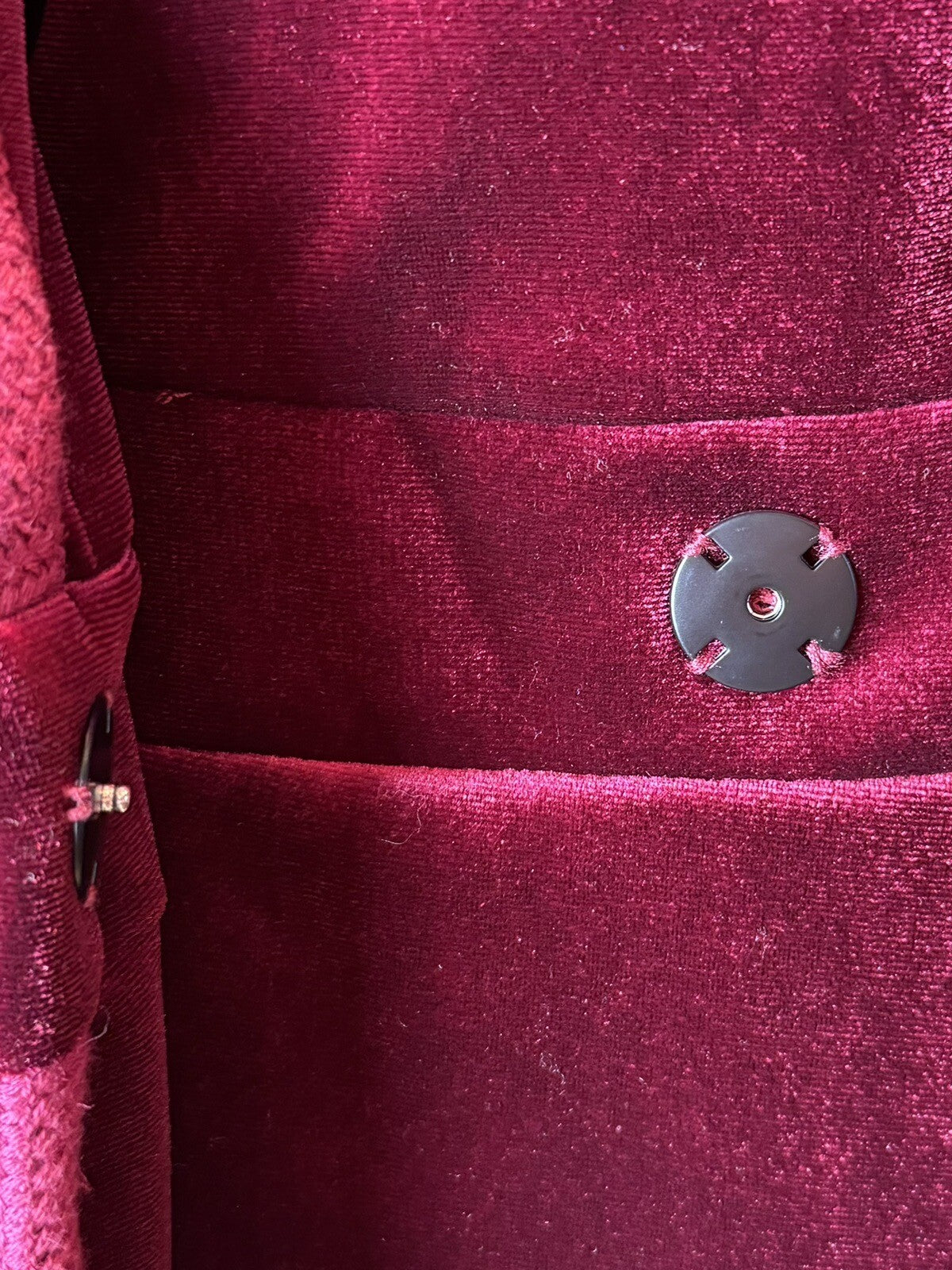 Omoone Women's Velour Long Trench Coat Long Sleeve Size S Wine Red.    (58)