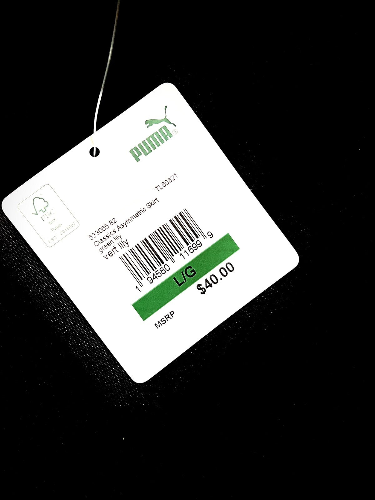 PUMA Women's Classics Asymmetrical Skirt Sz L Green Lily