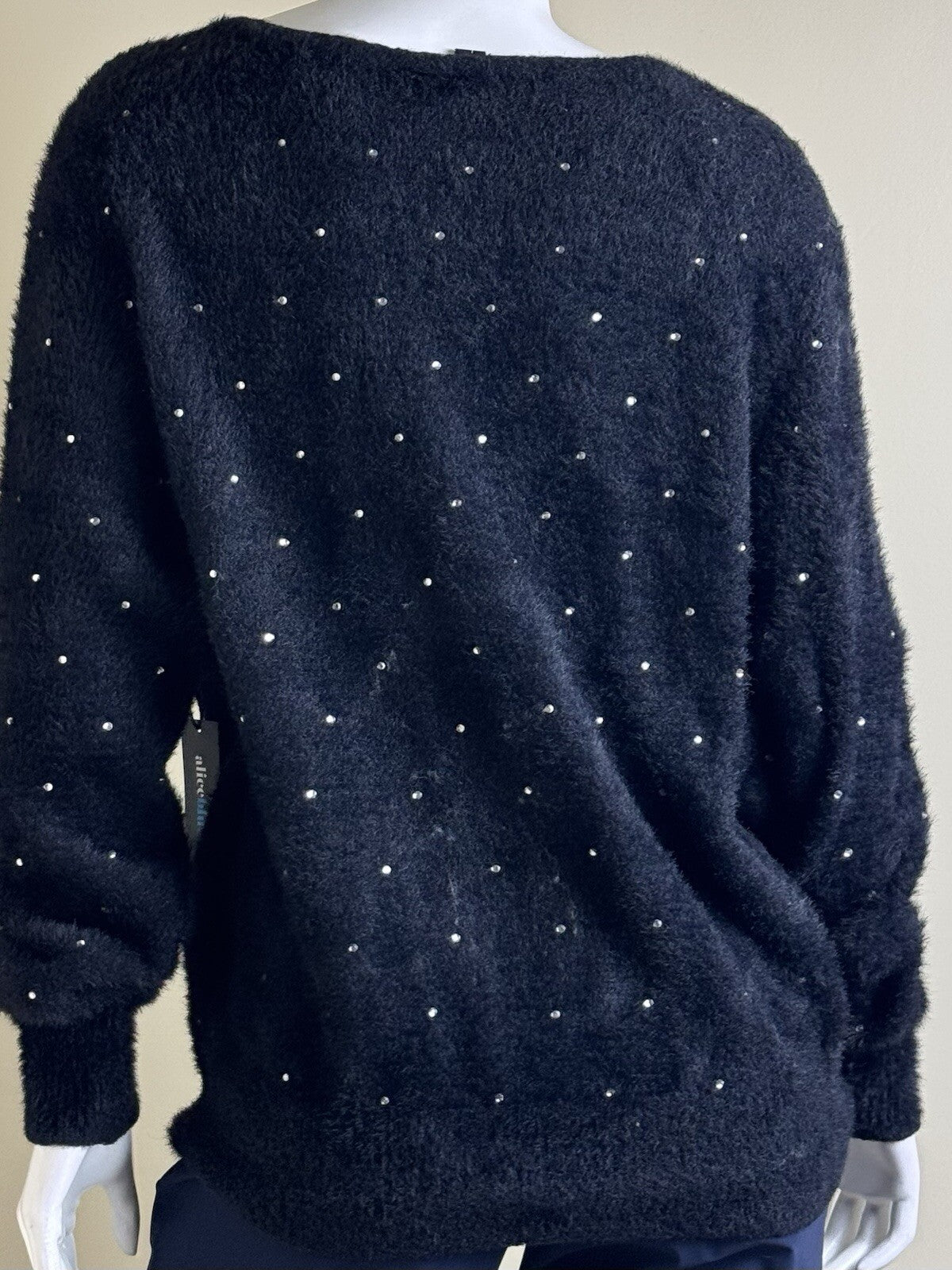 Alice Blue Women's Black Rhinestone Sweater Size L. (B.110)