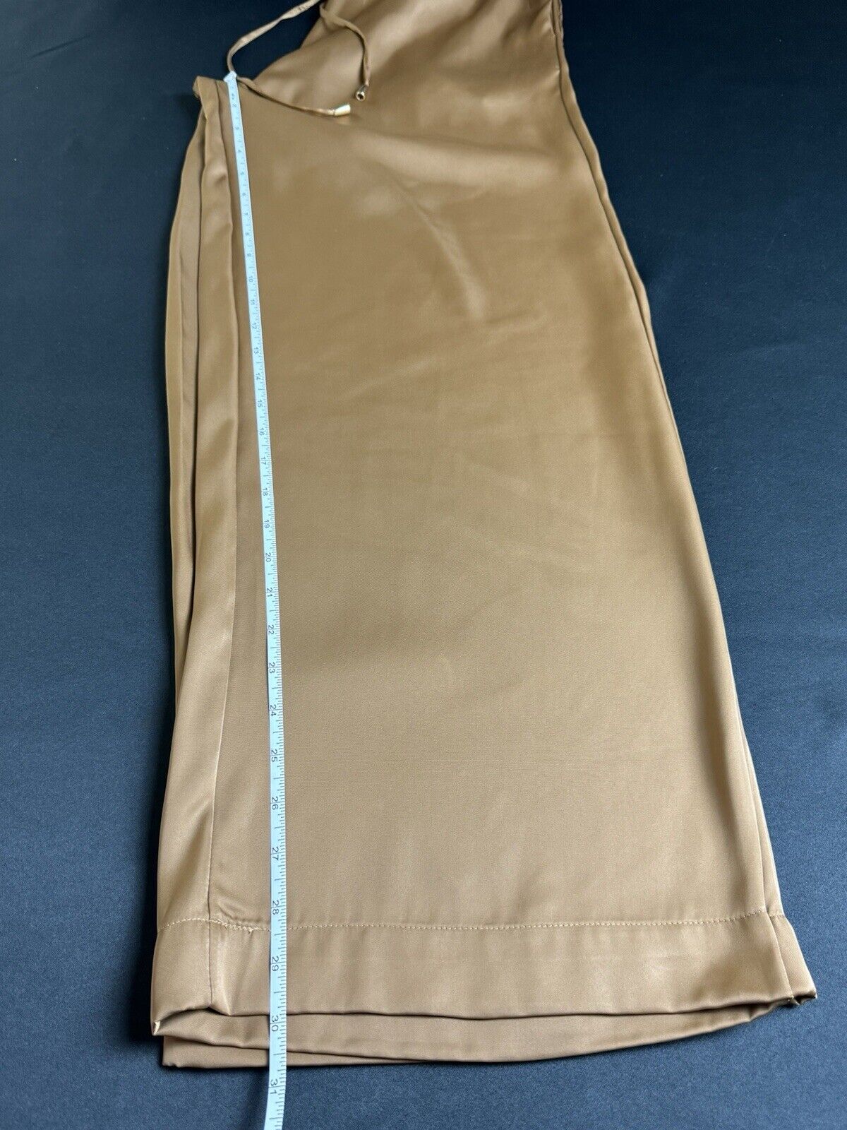 House Of Harlow SATIN Brown Size M PANTS WIDE LEG POCKETS. (B.86))