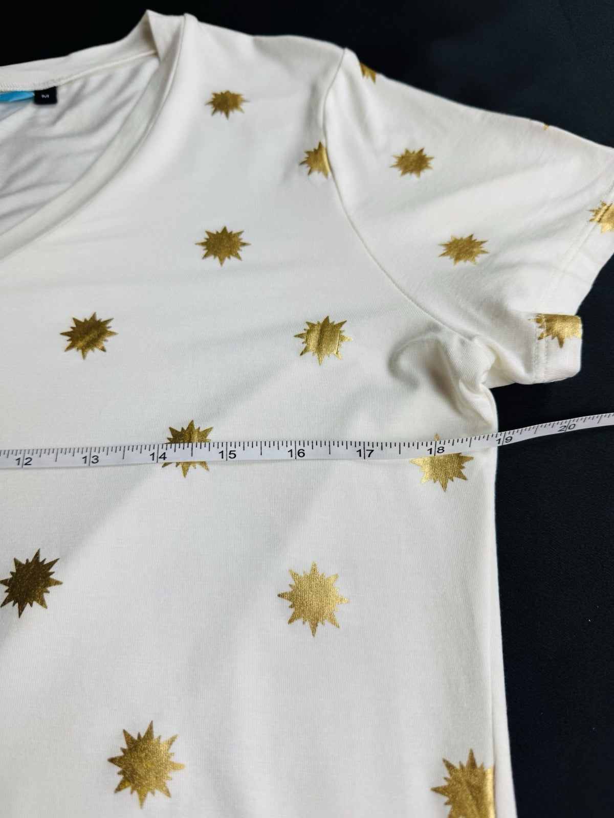 Lizzie Driver Golf T Shirt Stars Printed Size M.   (B.175)