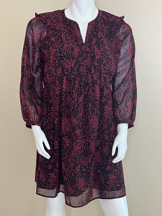 Beach Lunch Lounge Women’s Dress Size XL Black Red Pattern (3)