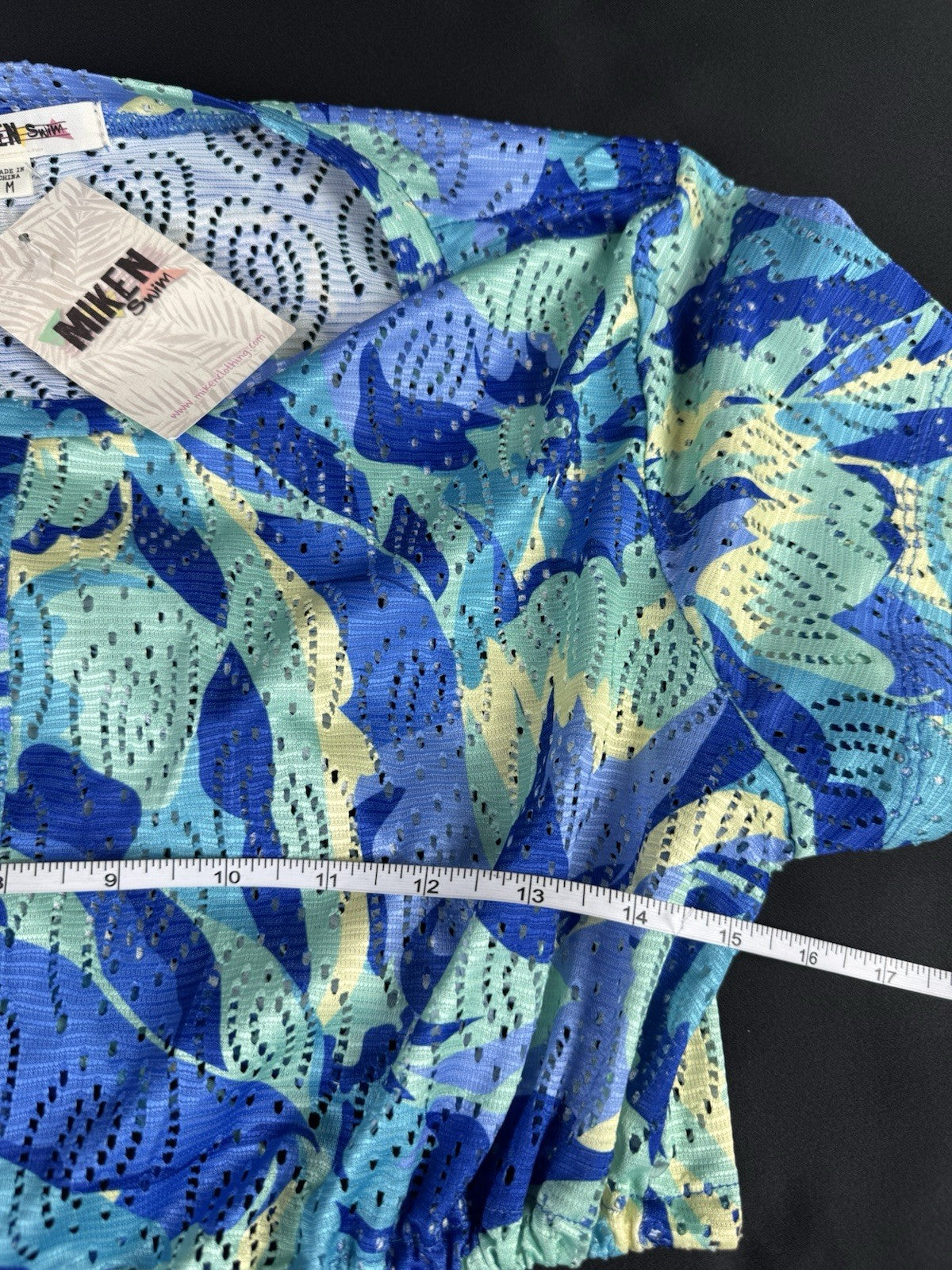 MIKEN Swim Cover up Blue Top & Skirt Dress Combination Size M. (B.177)