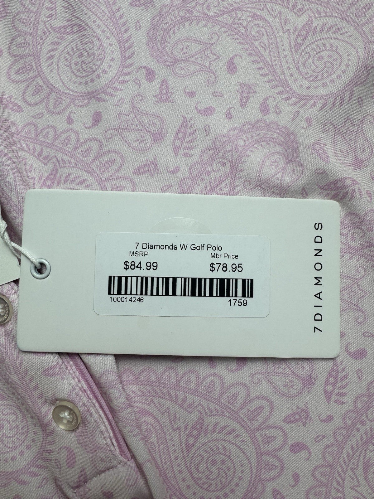 $78 7Diamonds Women’s Golf Shirt Size S     (B.161)