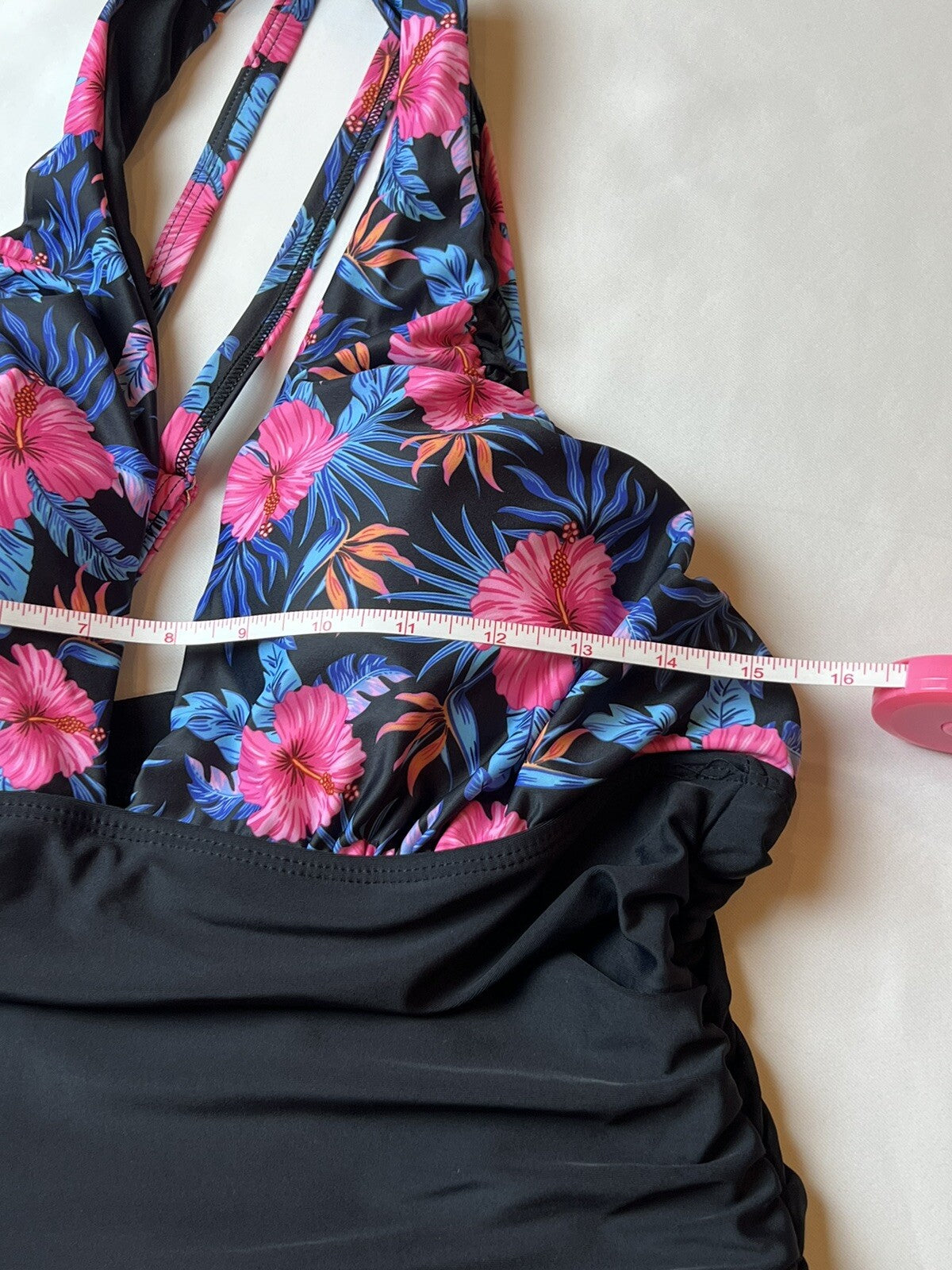 YOU DI AN Women’s Swimsuit One Piece Tummy Control Size XL  Floral Black (8)