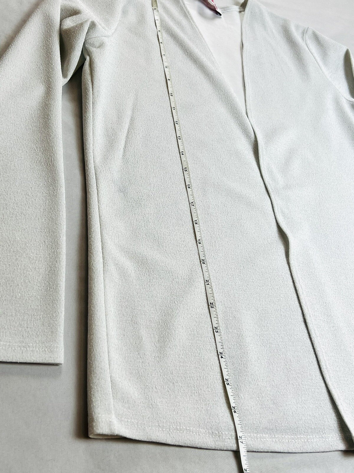 MADRAG Women's Long Sleeve Open Front Cardigan White Sz M