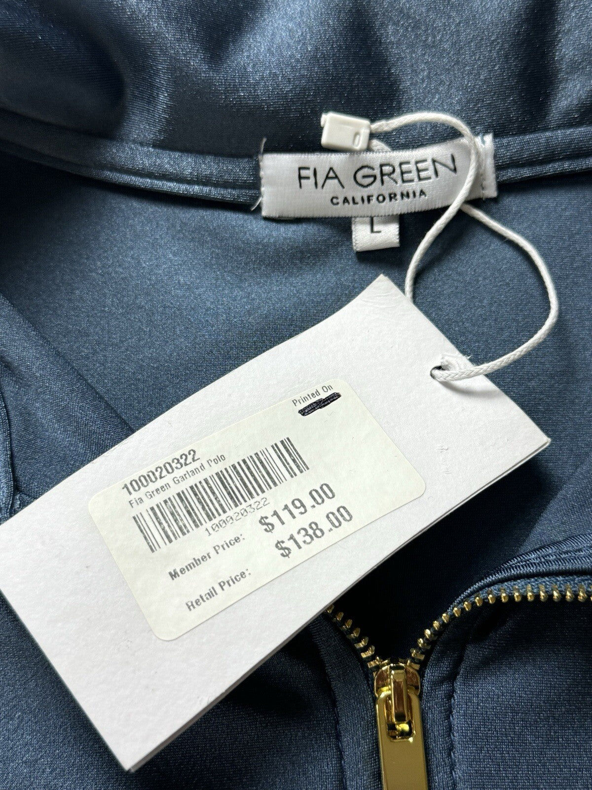 FIA Green California Women’s Top Sz L Golf Shirt. (B.95)