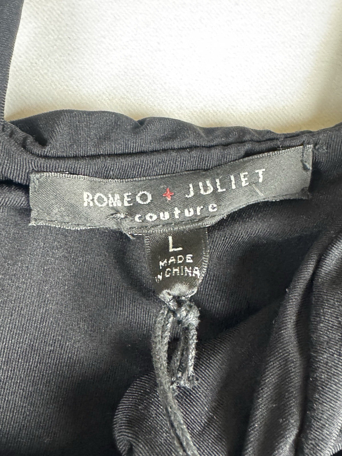 $218 Romeo & Juliet Couture Women’s Black White Dress Sz L.  (B.179)