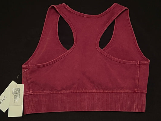Splendid Studio Women's Size L  Dark Pink Active Sports Bra $58 Retail