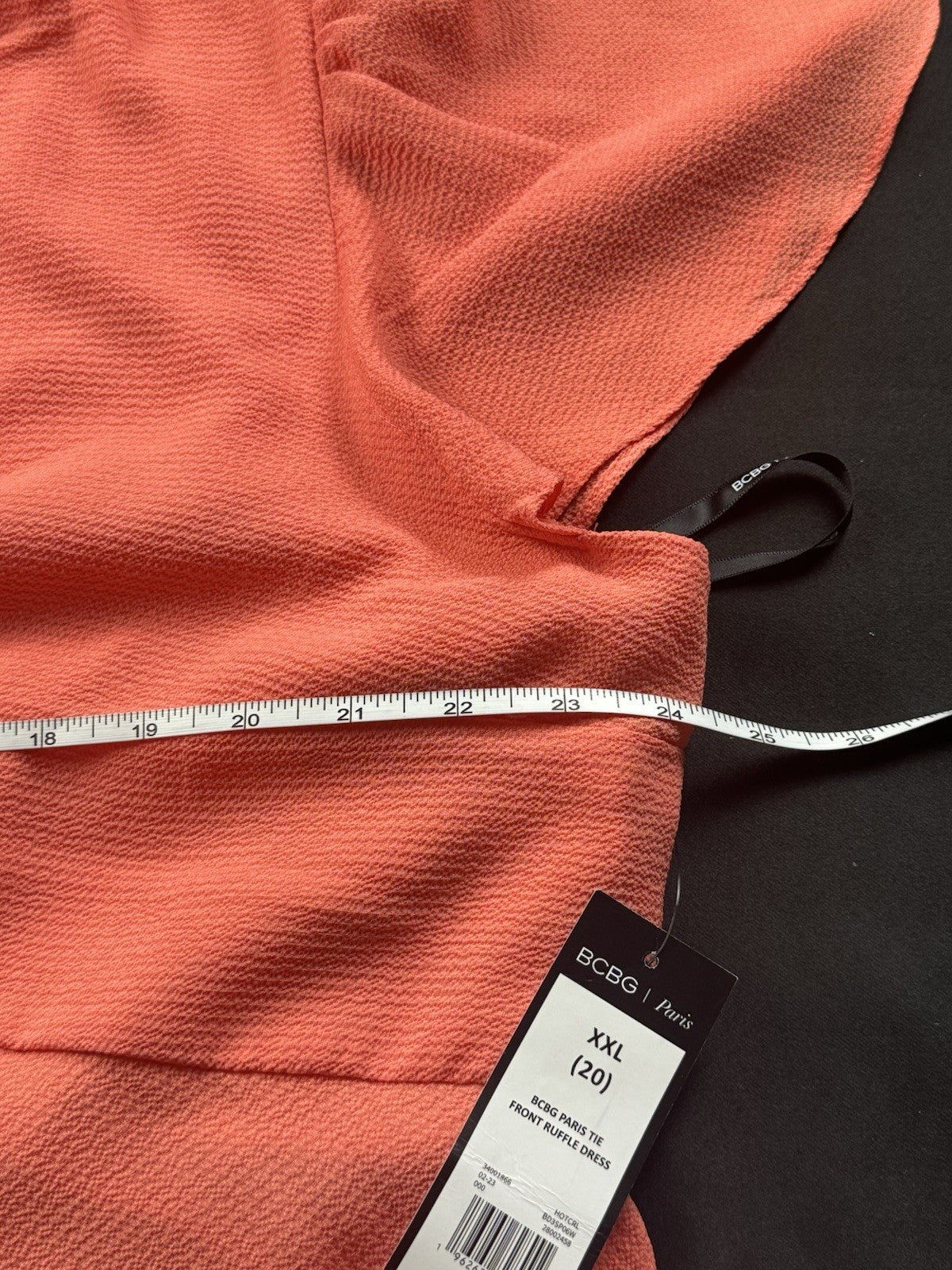 $35 BCBG Paris Women's Ruffle Long Orange Dress Size 2XL     (B.177)