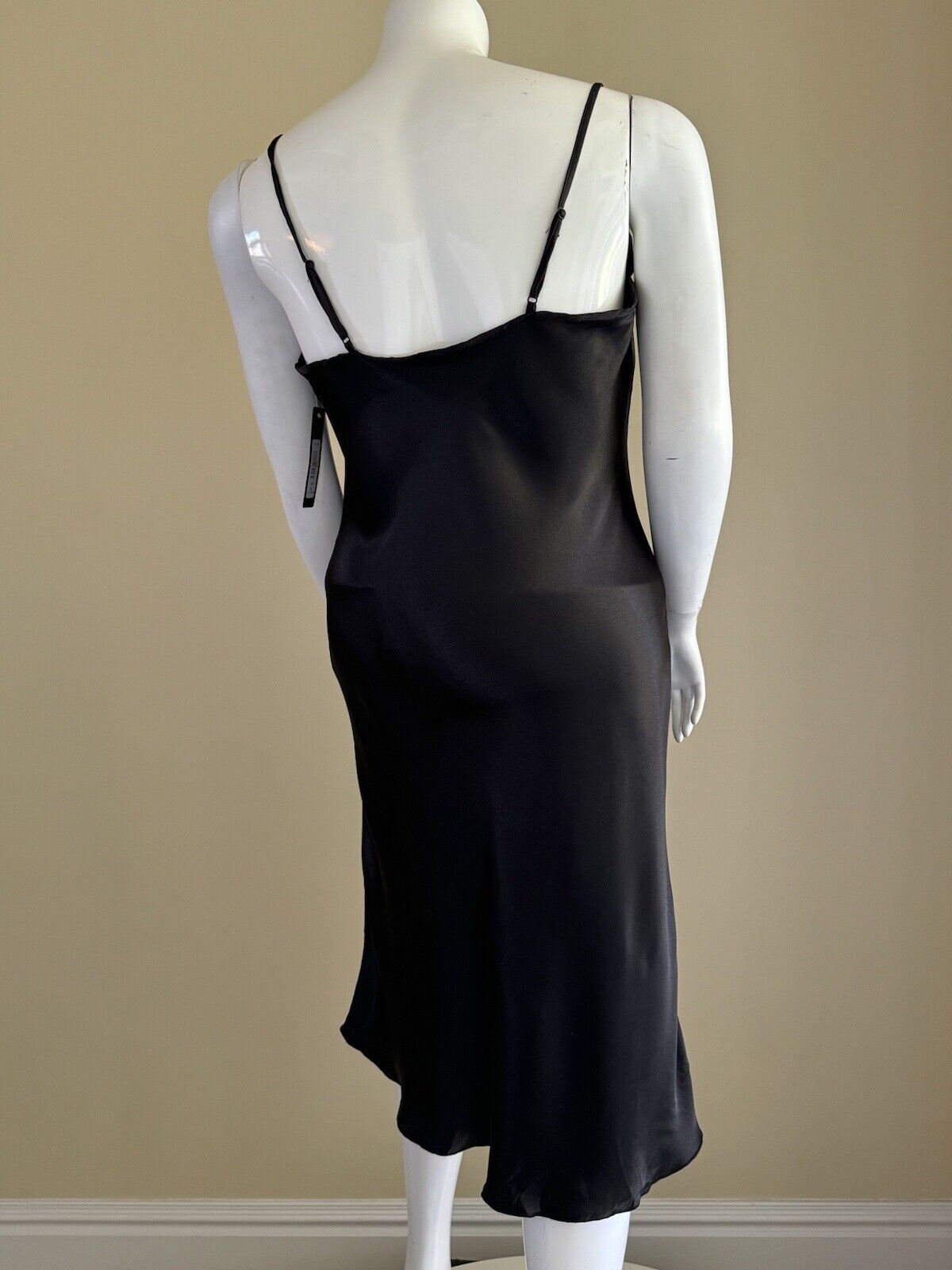 Bebe Black Satin Midi Dress Size XL. (64)