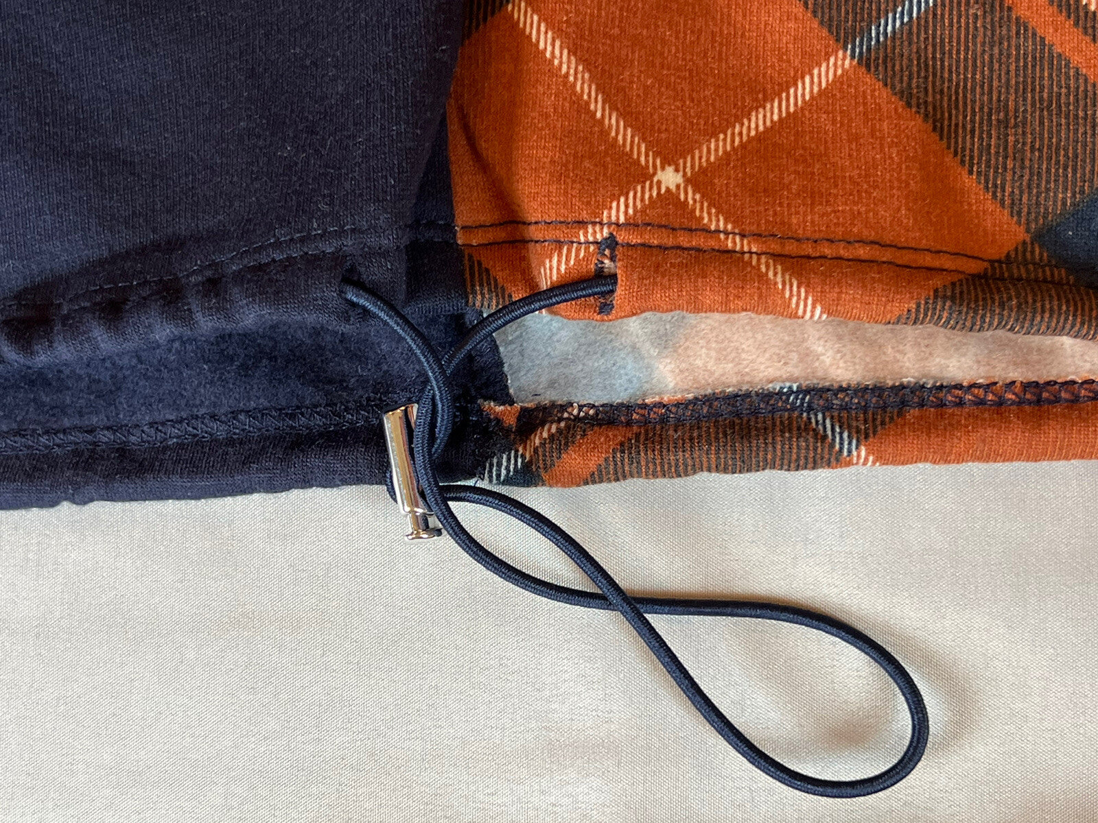 No Boundaries Women’s Plaid Navy Hoodie Top,Shorts Sz XXL 2Pc set