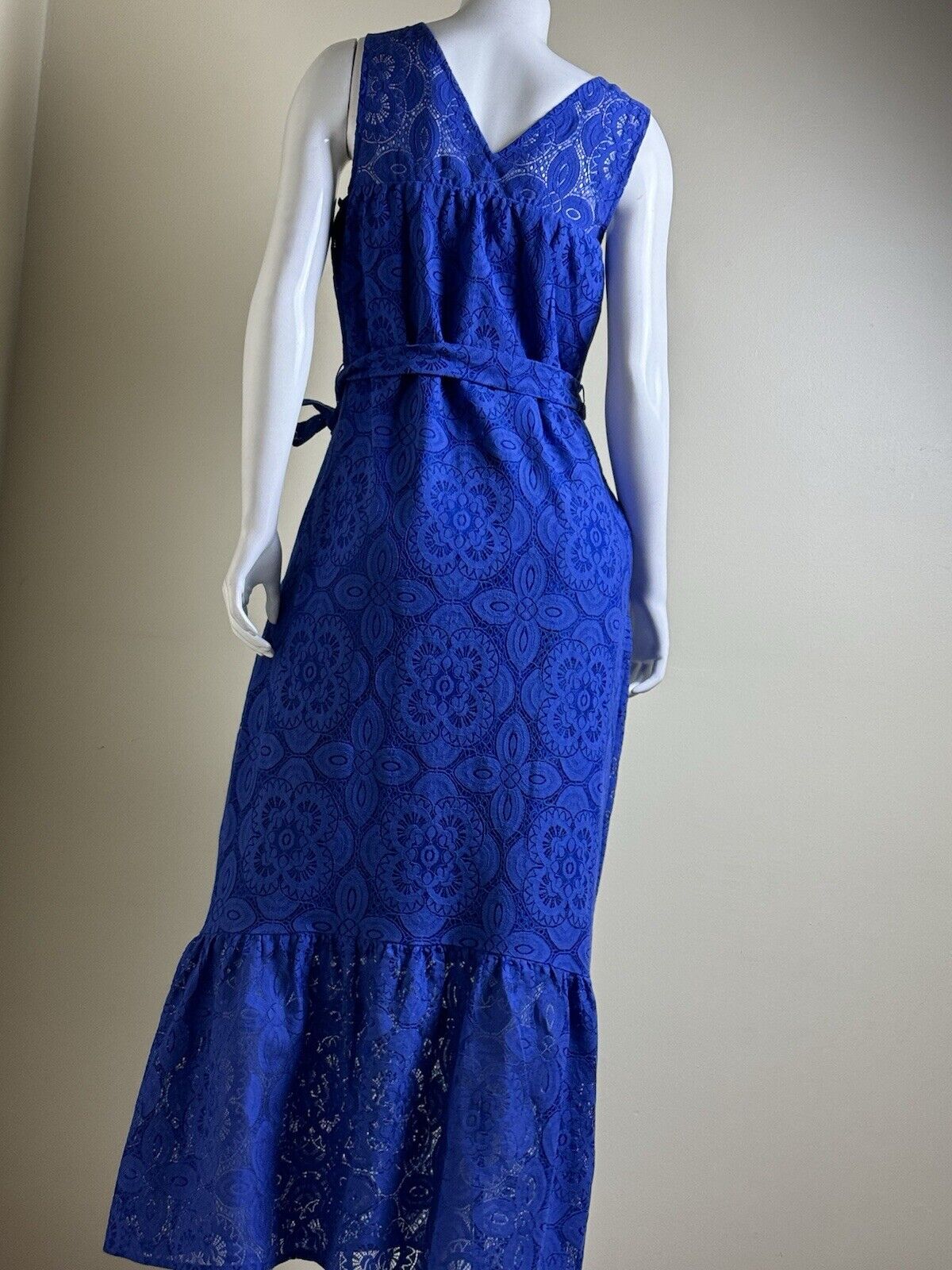 Kensie Women’s Blue Crochet Long Maxi Dress Sz 8