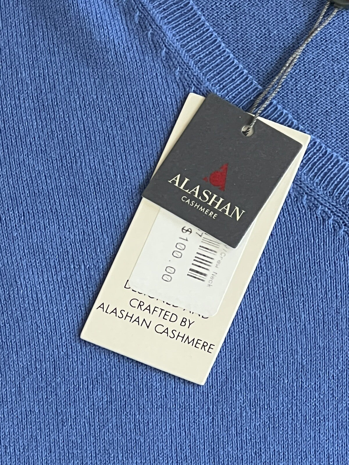 ALASHAN Women’s Cotton Cashmere Pullover Sweater Blue Sz S