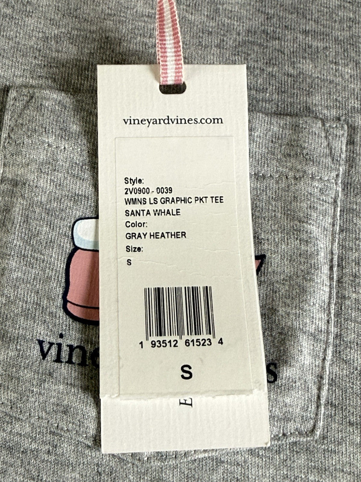 $Vineyard Vines Women’s Santa Whale Sweatshirt Sz S.     (B.194)