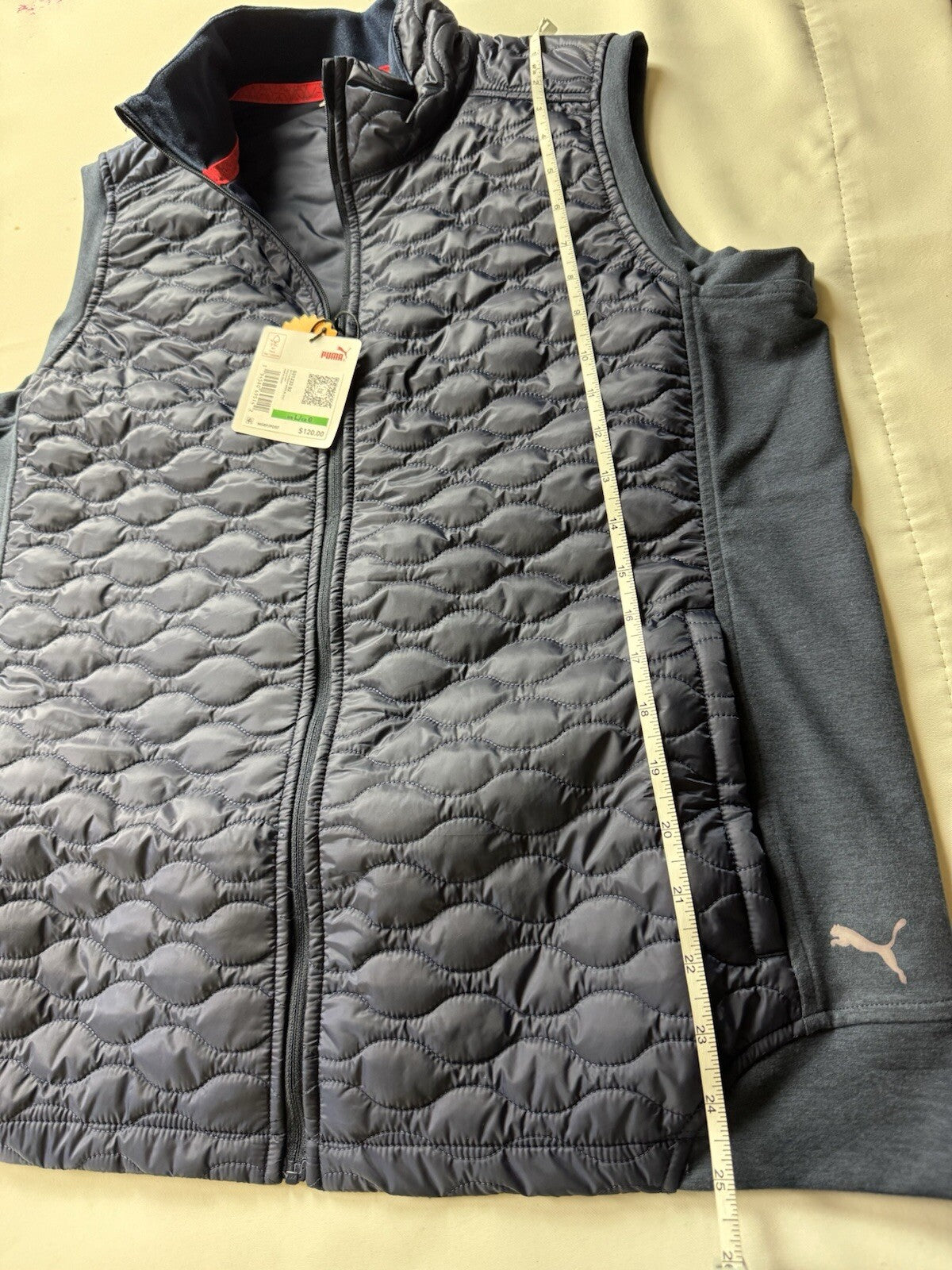 $120 Puma Women’s Golf Navy Blazer Vest Sz L    (B.95)