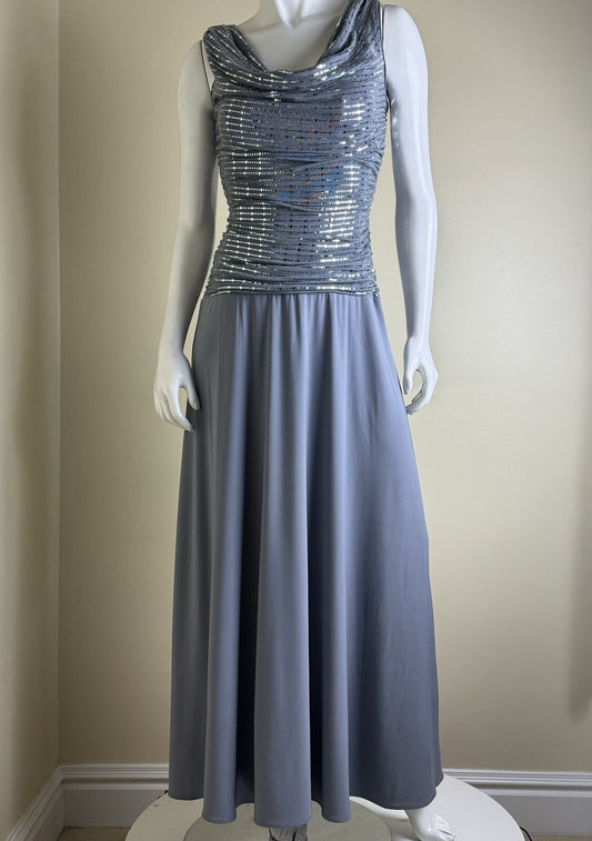 RM Richards Women’s Size 6 Long Formal Dress Gray. (59)