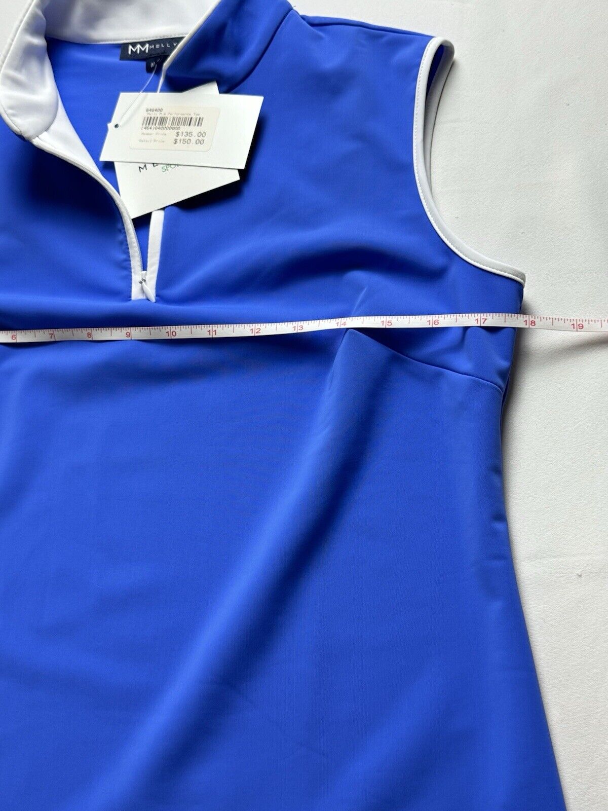 Melly M Women's Golf Tennis Shirt 1/4 Zip Mock Neck Sleeveless Sz M.  (B.79)