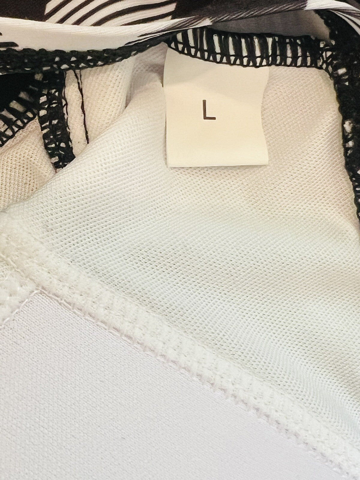 One Pc Swimsuit Black White Plaid Sz L Bathing Suit