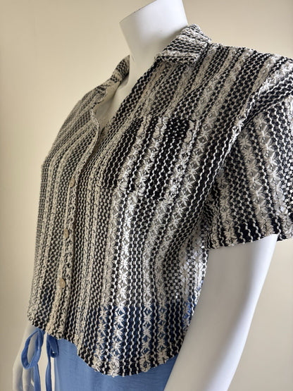 PEACH Women's Crochet Shirt Sz XL    (B.160)