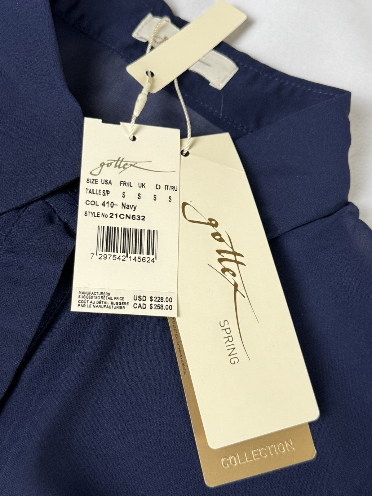 $228 GOTTEX Chiffon Button Up Cover-up Shirt Dress Sz S.  (B.184)