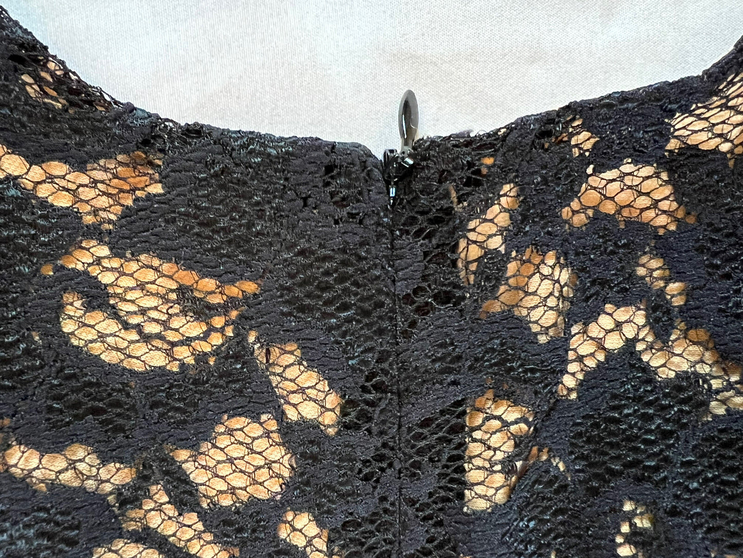 Karen Kane Women Black Stretch V-Neck Lace-Bodice Wide-Leg Jumpsuit Size S