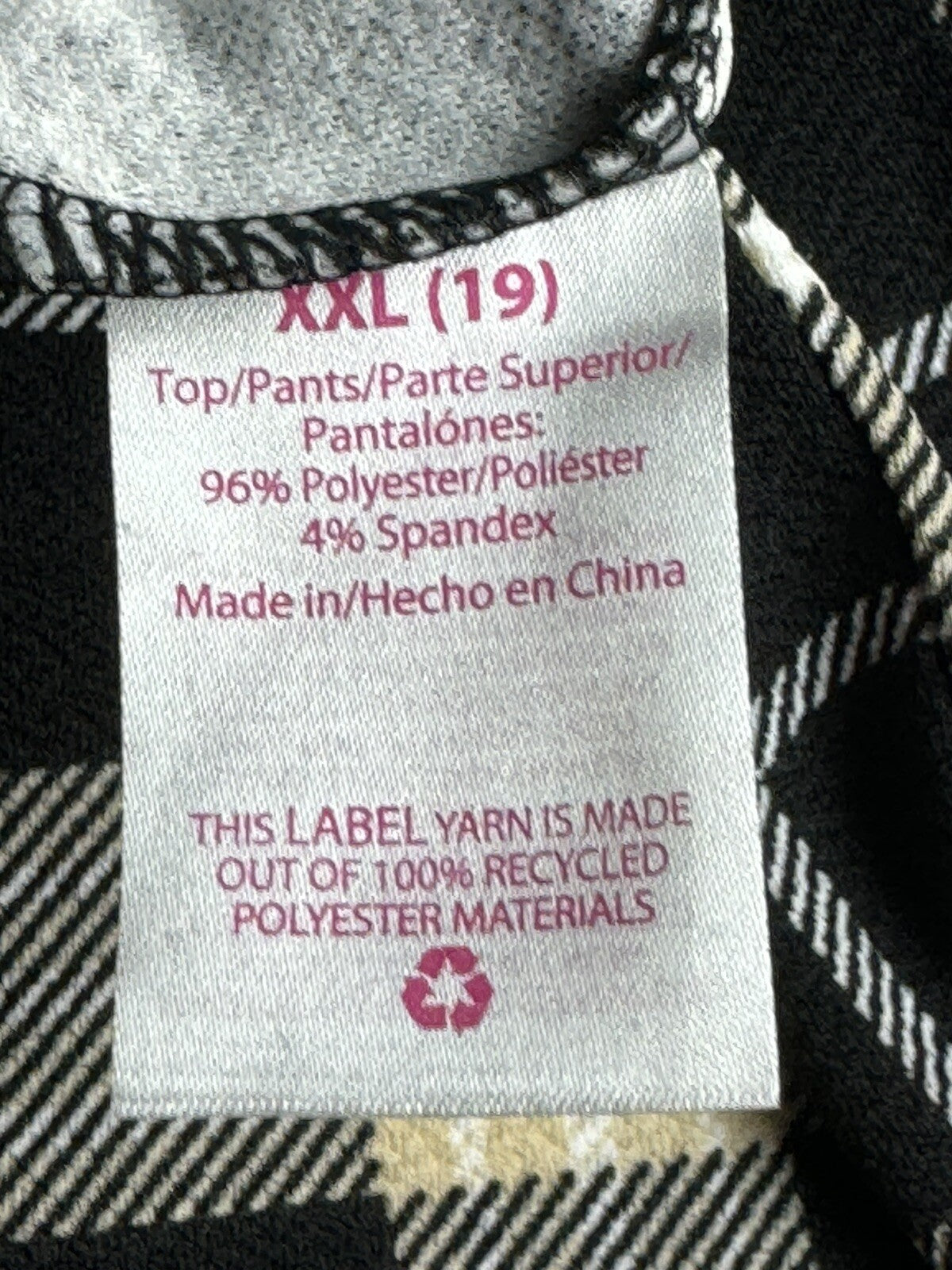 No Boundaries Women’s 2 Pc Plaid Top Pants Set Sz XL