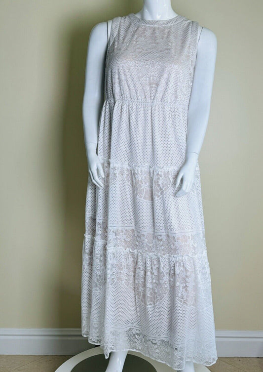 Maison Tara Women's White Lace Maxi Dress Sz 14W. (56)