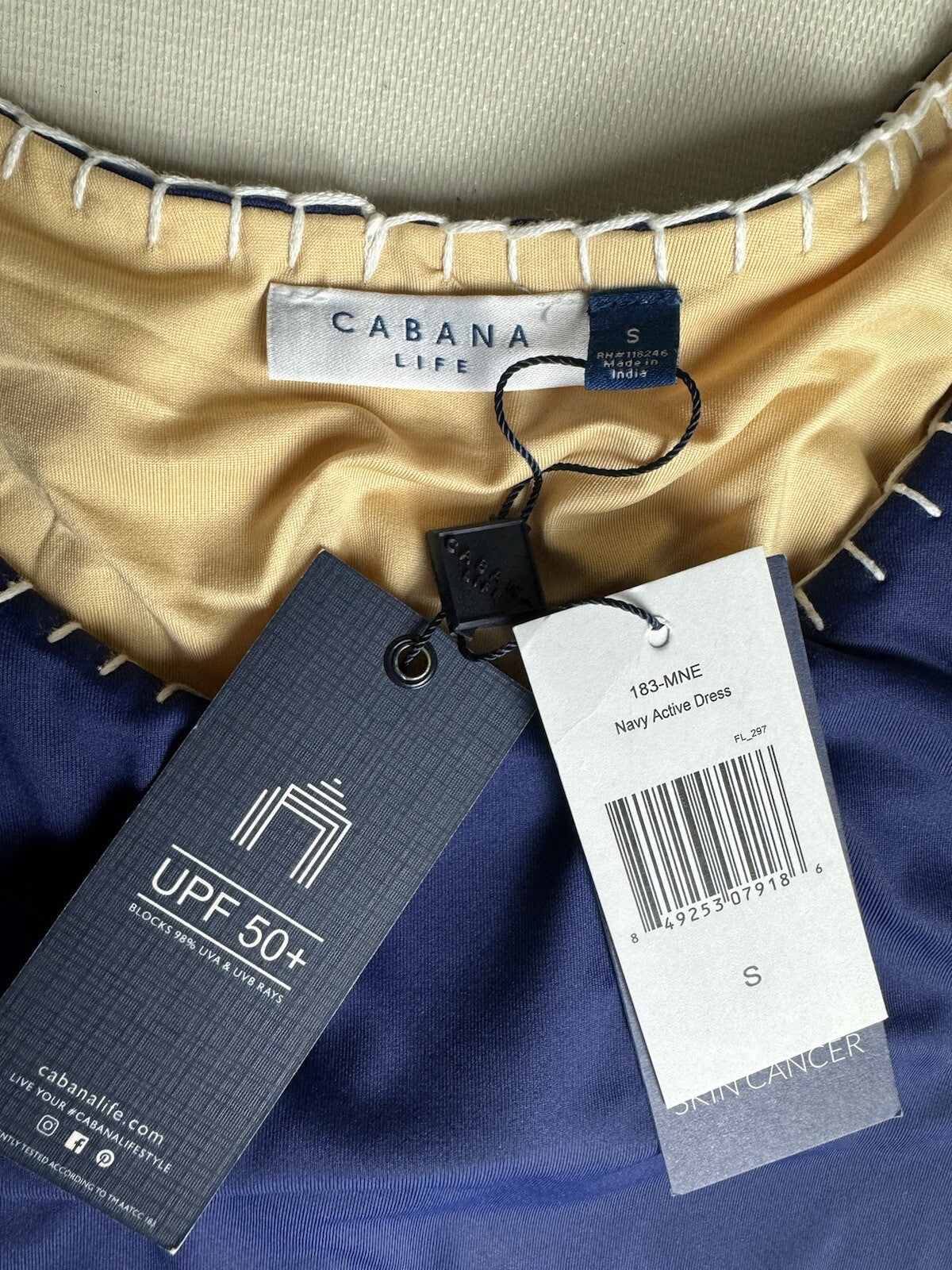 Cabana Life Sz S Active Sport Tank Dress Navy. (18)