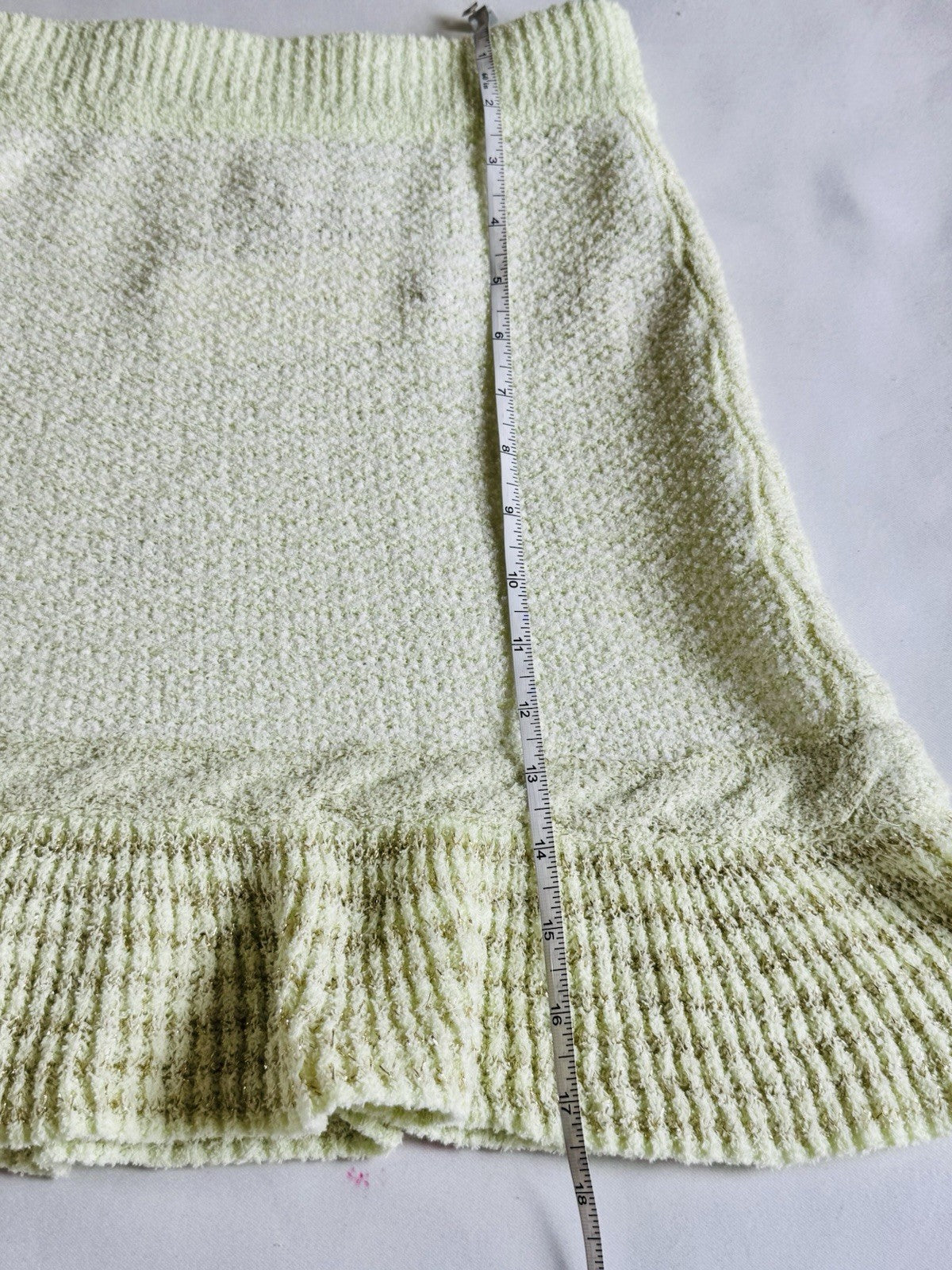 $225 Love Shack Fancy Heiress Mini Skirt Pistachio Green Sz S.    (B.191)