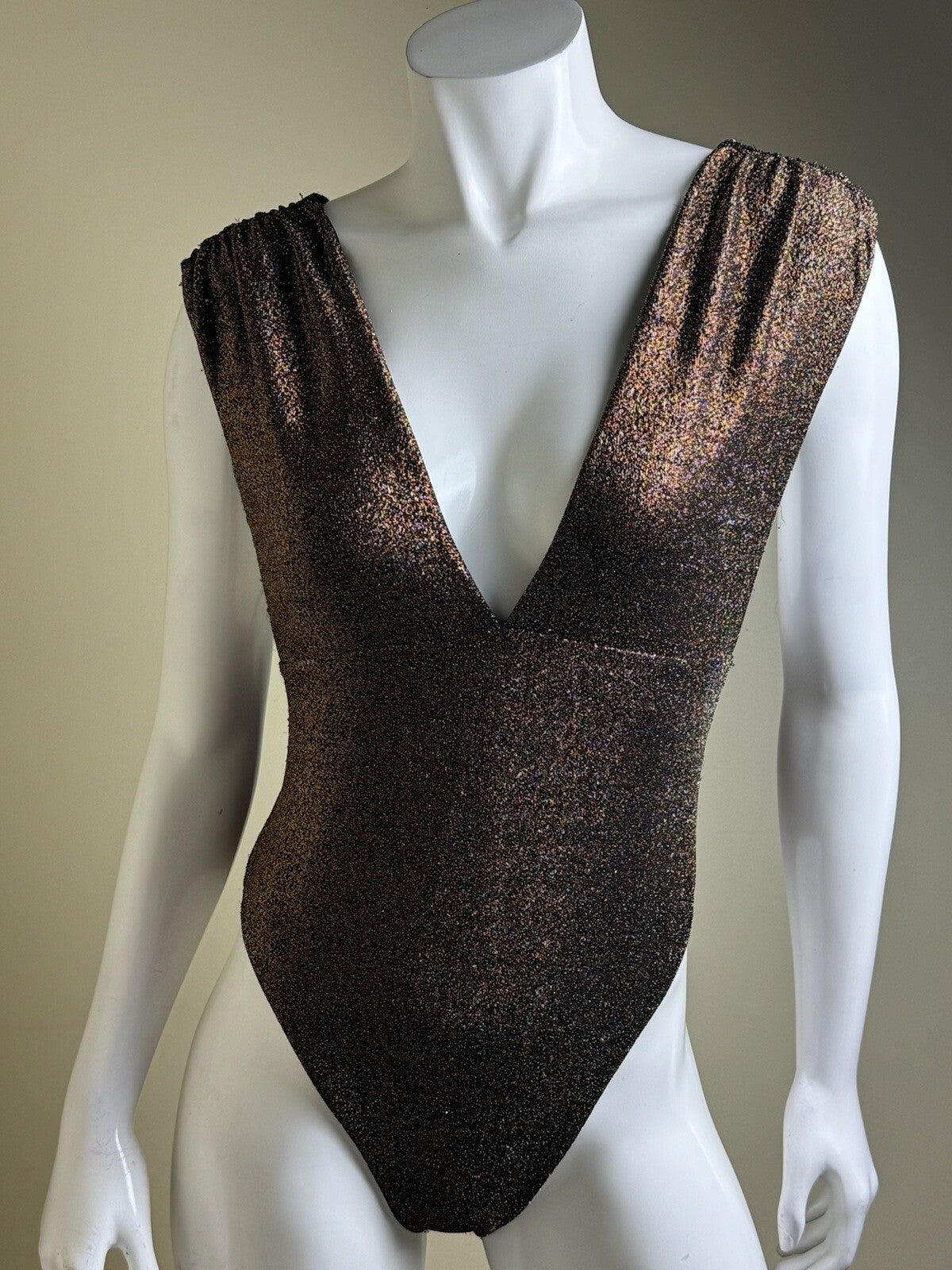$258 RAMY BROOKE Women’s Sparkle Viona Bodysuit Sz L. (B.92)