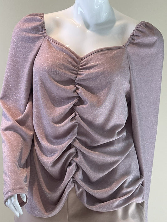 A Love Story Women’s Blouse Sz 3X Top Mauve long sleeves