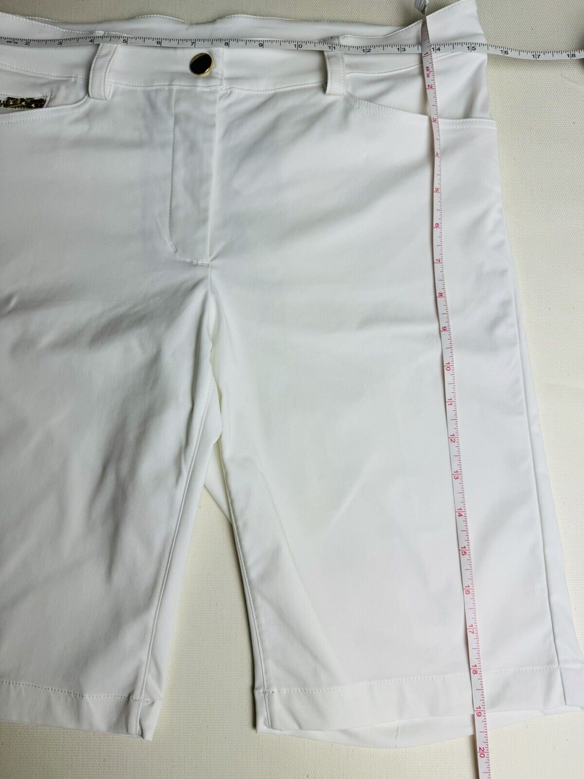 Brendratti Womens Golf Bermuda Shorts - Sz M Ital 44 White  (69)