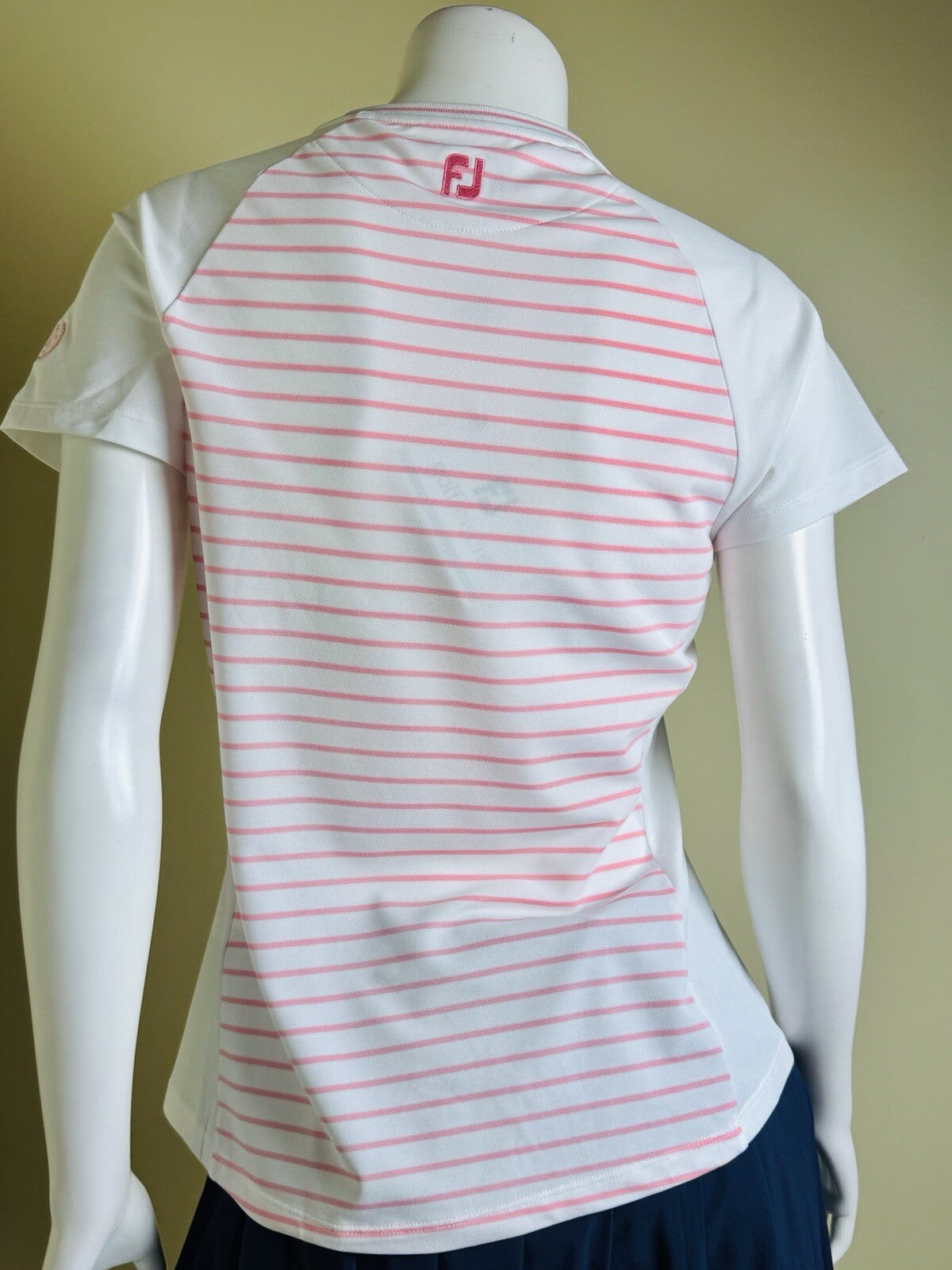 FootJoy Women's Pink ,white Golf Polo Shirt  Sz M  (B.139)