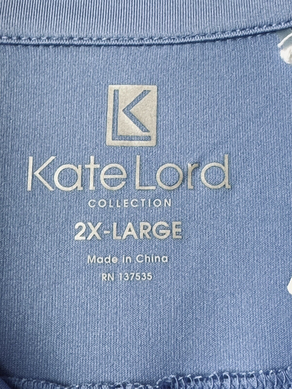 Kate Lord Women’s Size 2XL Short Sleeve Polo Golf Shirt Blue.    (B.53)