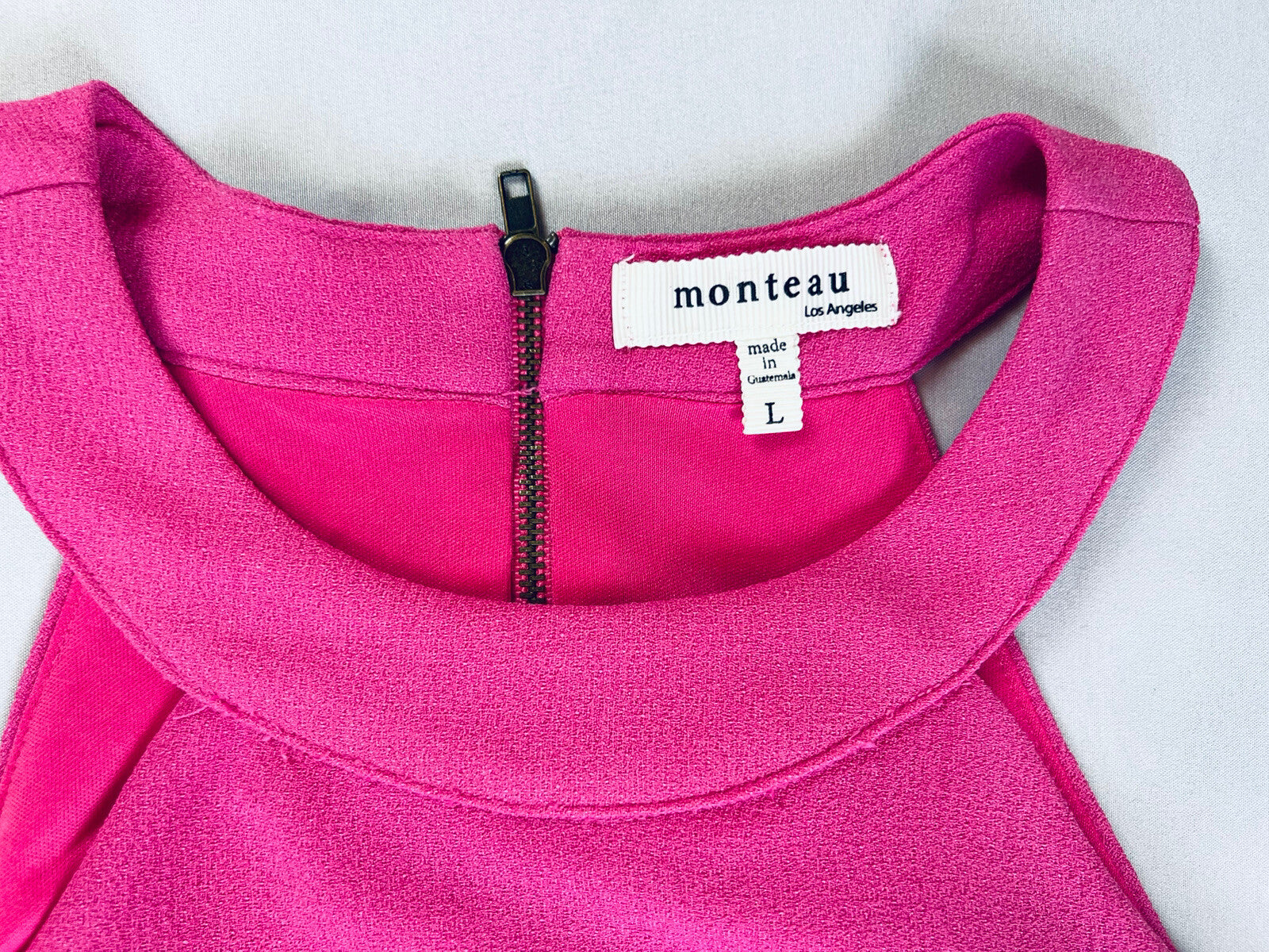 Montoeu Top Blouse Size L Pink Fuchsia