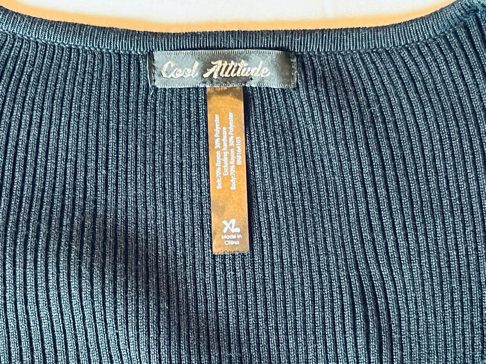 Cool Attitude Women's Black Bodycon Knit Dress Sz XL