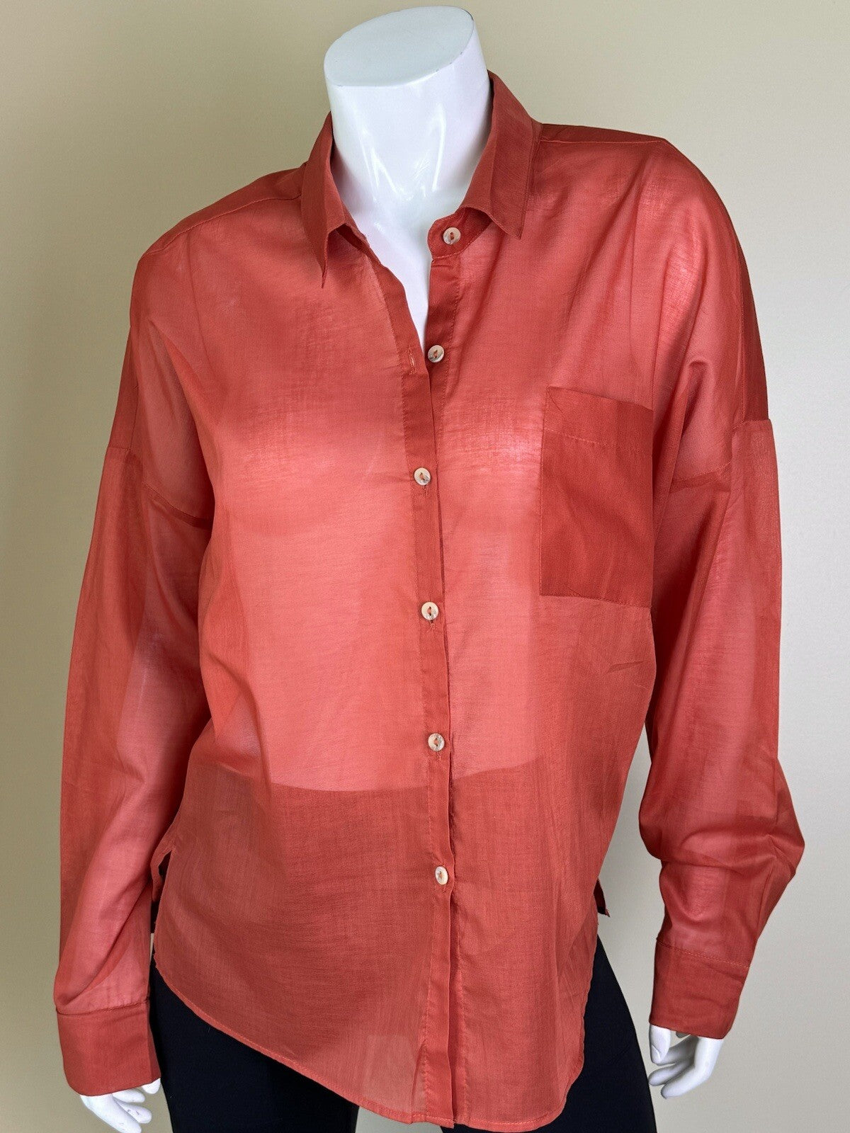 Vix Paula Hermanny Women’s Long Sleeve Button Down Shirt Size S. (73)