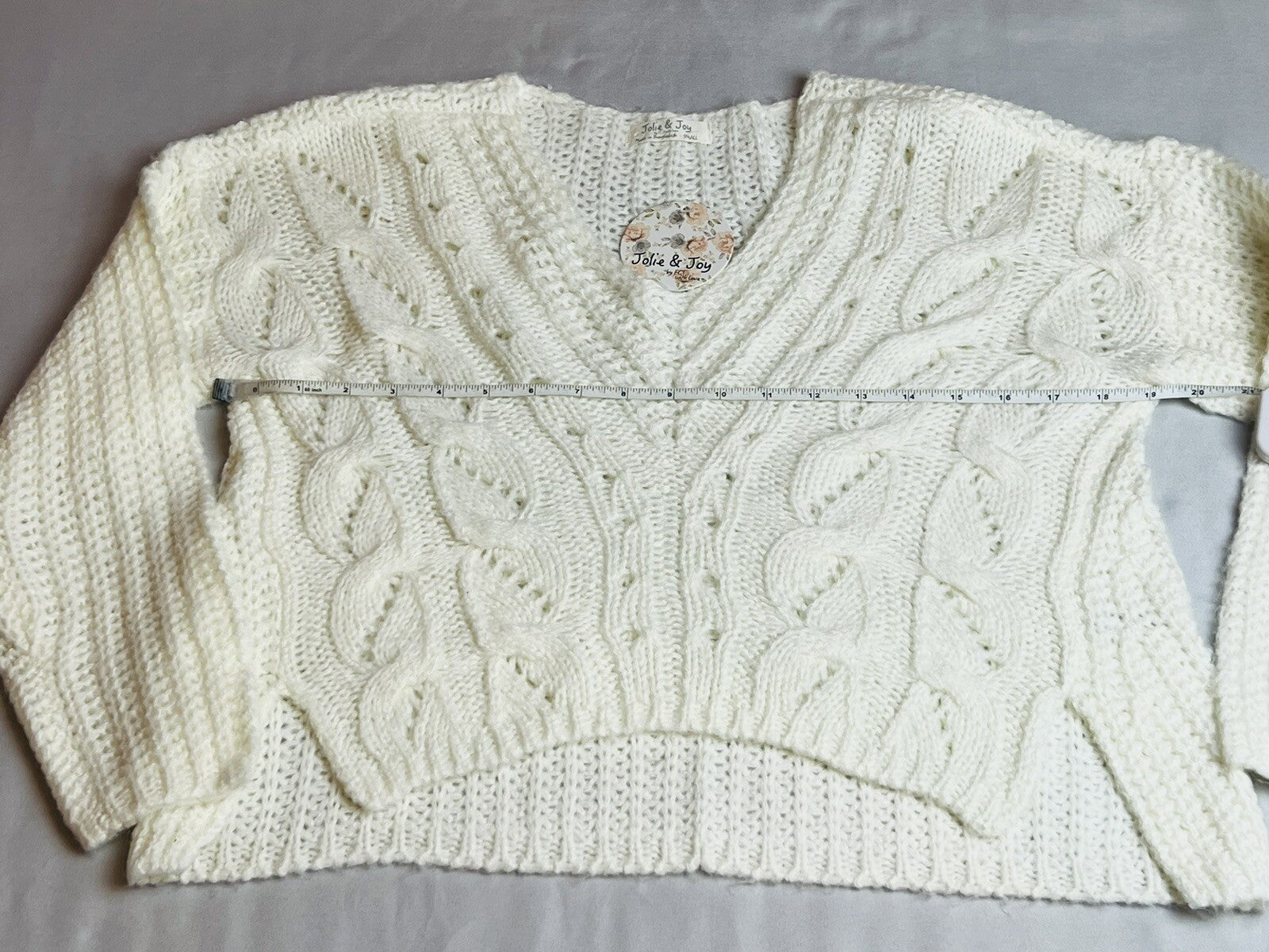 Jolie & Joy Women’s Ivory Knit Sweater Sz S